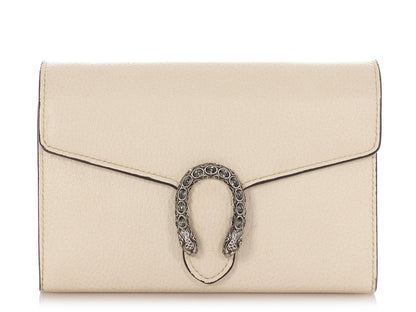 Gucci Mini Mystic White Calfskin Dionysus Chain Wallet