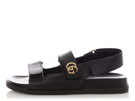 Gucci Black Moritz Velcro Sandals