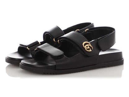 Gucci Black Moritz Velcro Sandals