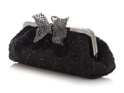 Gucci Black Crystal Broad Clutch