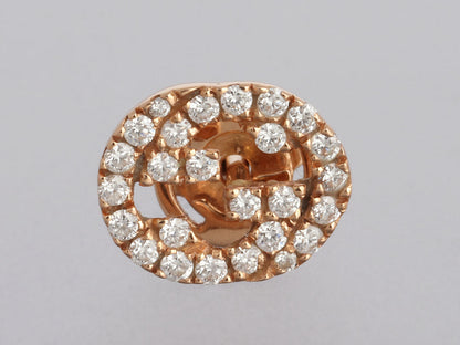 Gucci 18K Rose Gold Diamond Interlocking Stud Earrings