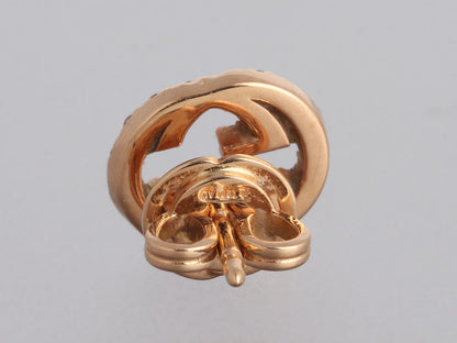 Gucci 18K Rose Gold Diamond Interlocking Stud Earrings