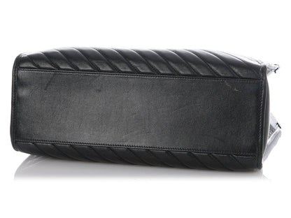 Gucci Black Matelass� Diagonal GG Marmont Tote