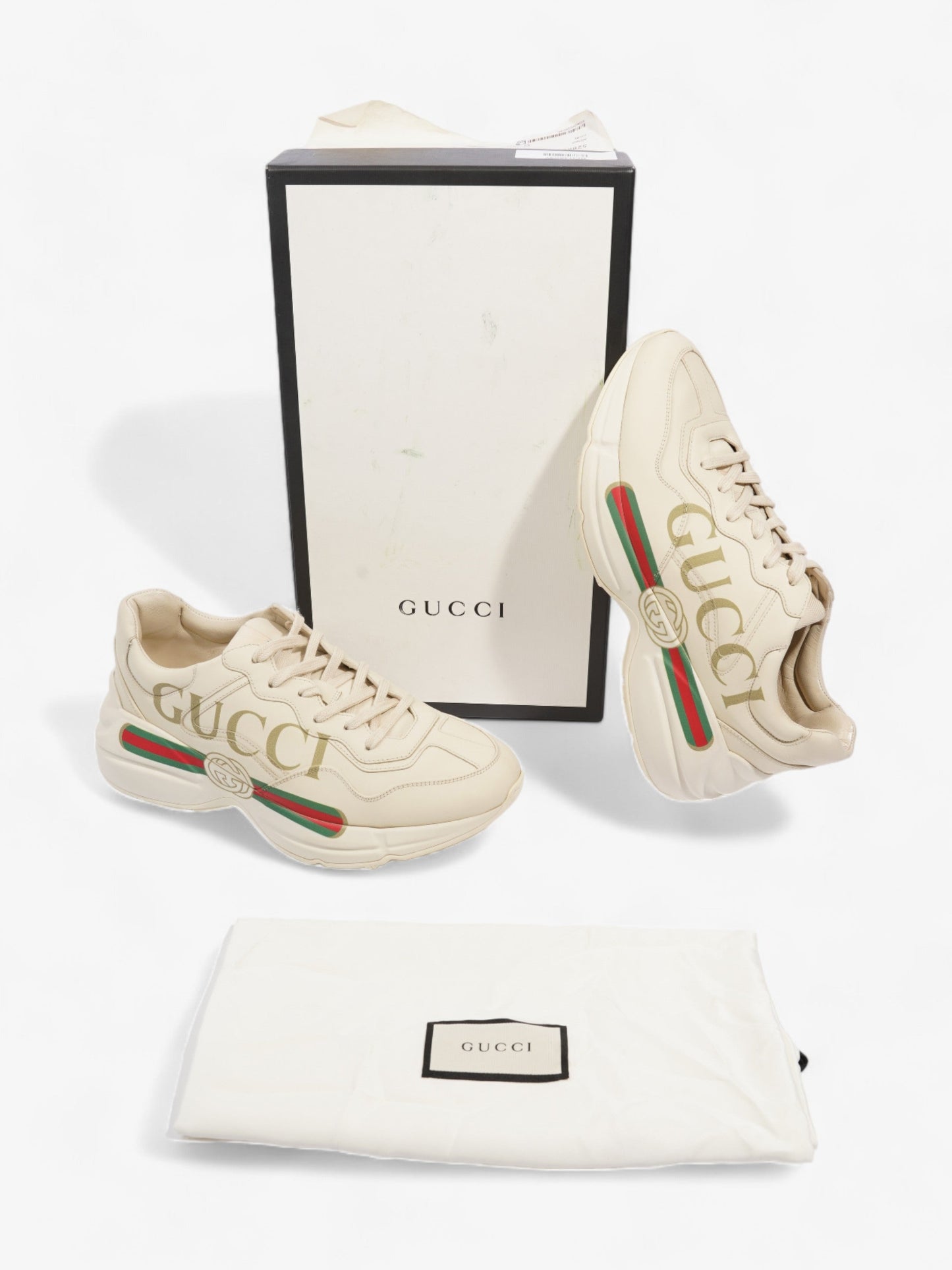 Gucci Rhyton Sneaker Ivory Leather EU 40 UK 7