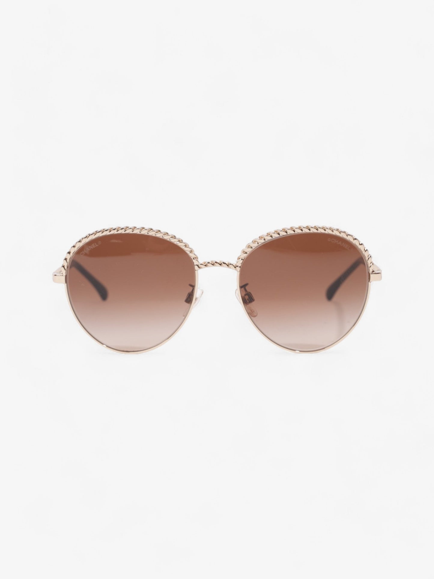 Chanel Pantos Sunglasses Gold / Brown / Black Base Metal 135mm