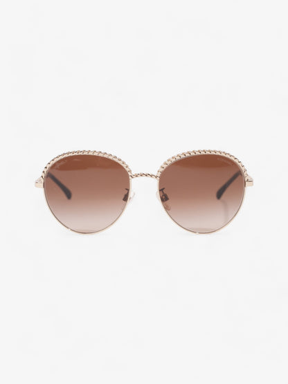 Chanel Pantos Sunglasses Gold / Brown / Black Base Metal 135mm