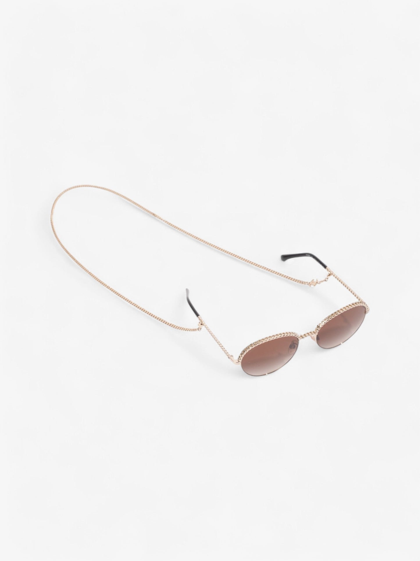 Chanel Pantos Sunglasses Gold / Brown / Black Base Metal 135mm