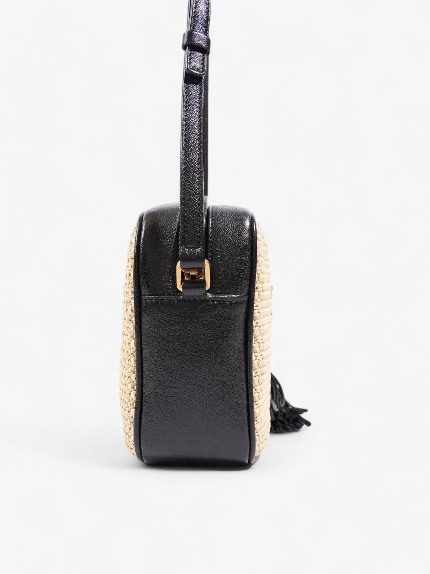 Saint Laurent Lou Camera Natural / Black Raffia