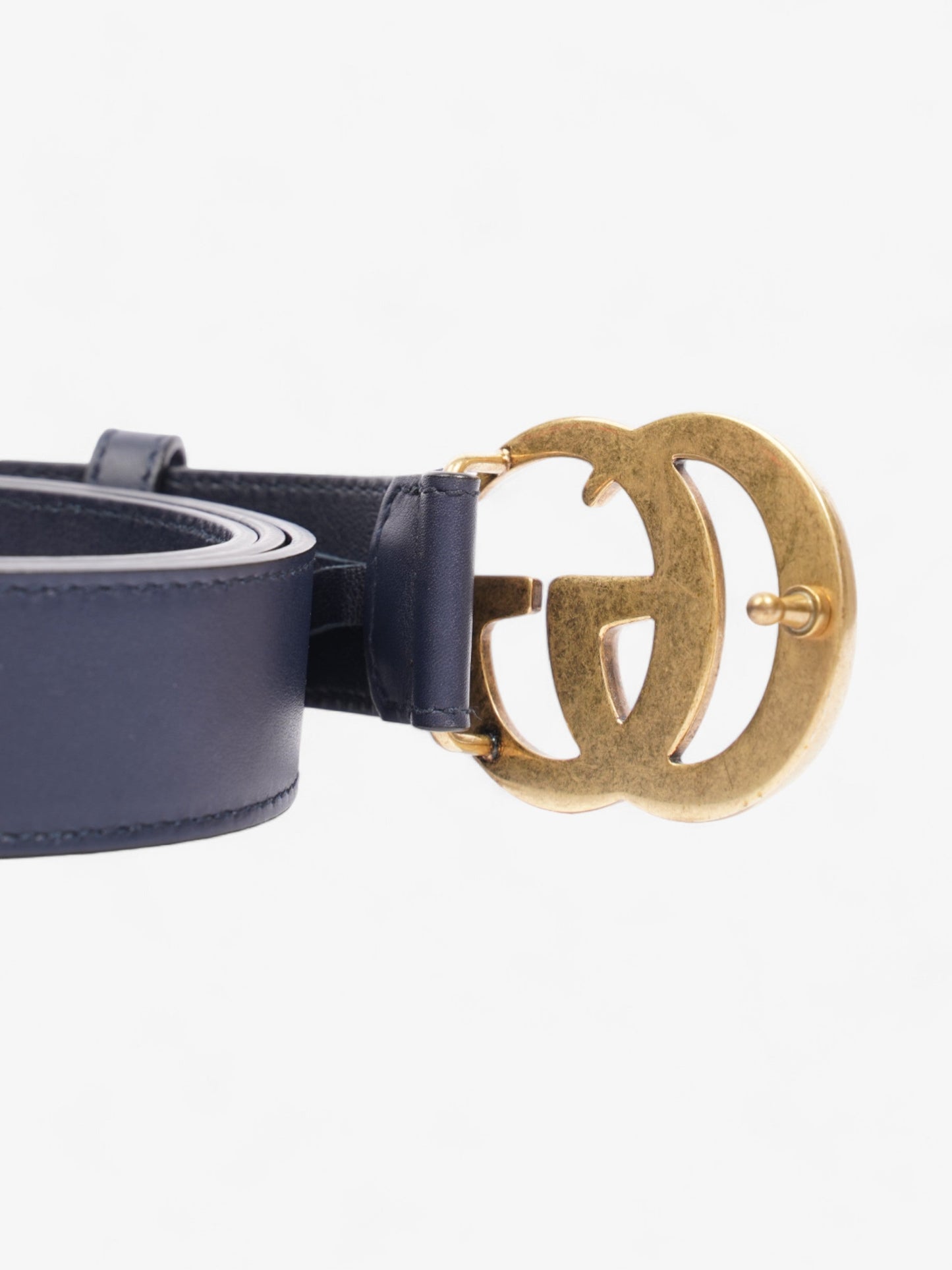 Gucci GG Marmont Belt Navy Leather 100cm 40"
