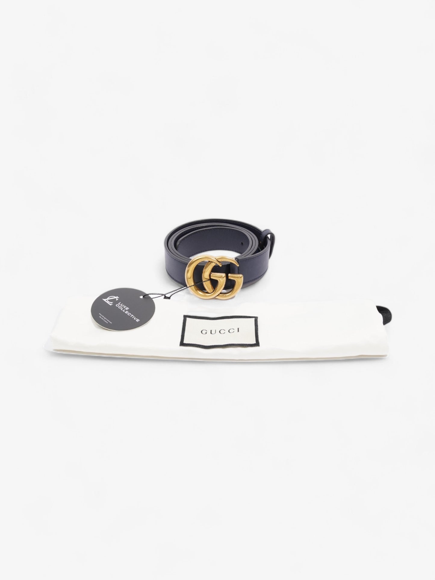 Gucci GG Marmont Belt Navy Leather 100cm 40"