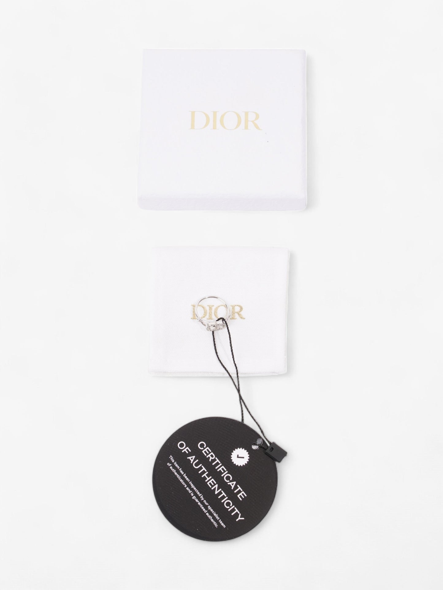 Christian Dior Clair D Lune Ring Silver Base Metal 50 (Circumference - 50mm)