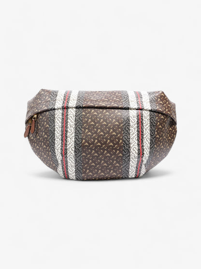 Burberry TB Monogram Belt Bag Brown / White Coated Canvas XL