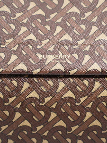 Burberry TB Monogram Belt Bag Brown / White Coated Canvas XL