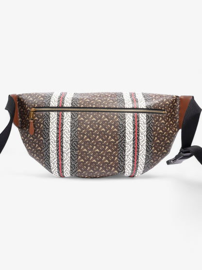 Burberry TB Monogram Belt Bag Brown / White Coated Canvas XL