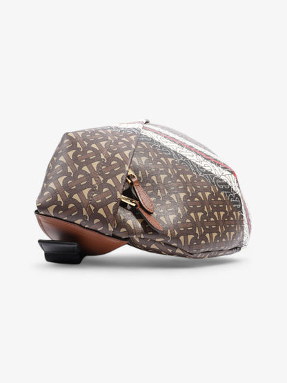 Burberry TB Monogram Belt Bag Brown / White Coated Canvas XL