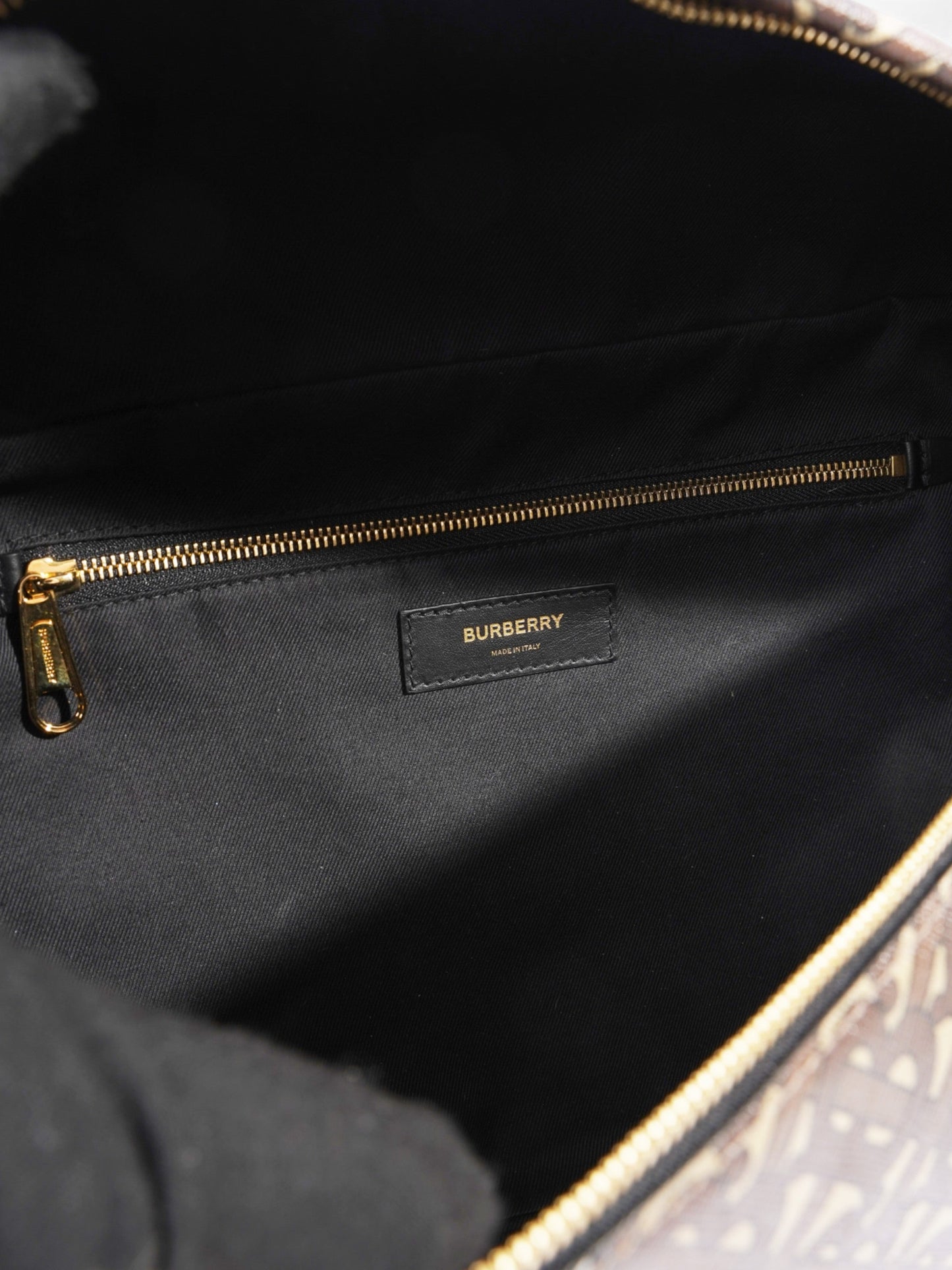 Burberry TB Monogram Belt Bag Brown / White Coated Canvas XL