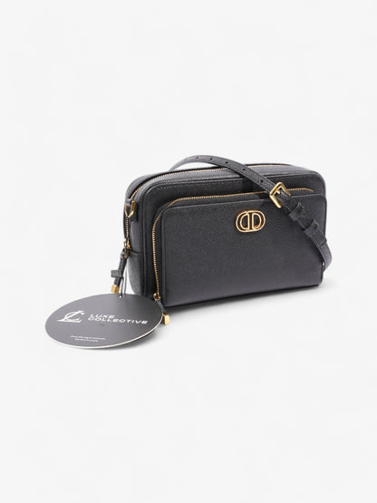 Christian Dior Caro Double Pouch Bag Black Calfskin Leather