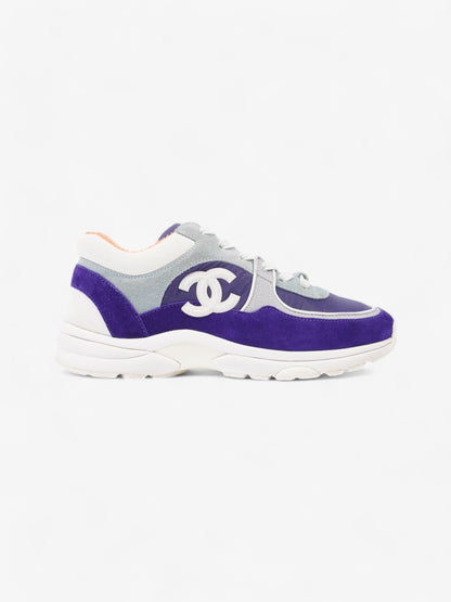 Chanel CC Logo Sneakers Blue / Navy / White Suede EU 37 UK 4