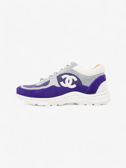Chanel CC Logo Sneakers Blue / Navy / White Suede EU 37 UK 4