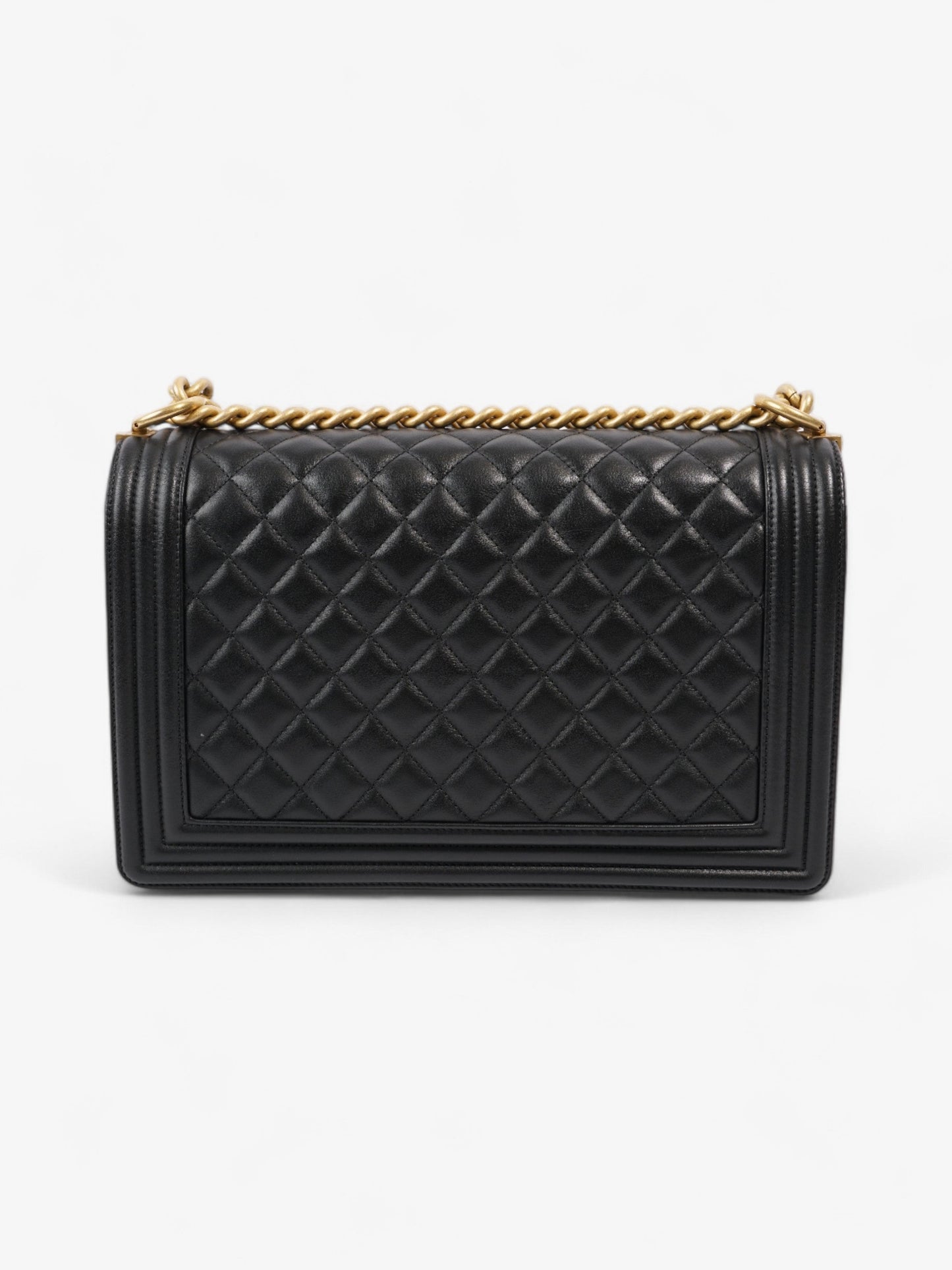 Chanel Boy Bag Black Lambskin Leather New Medium