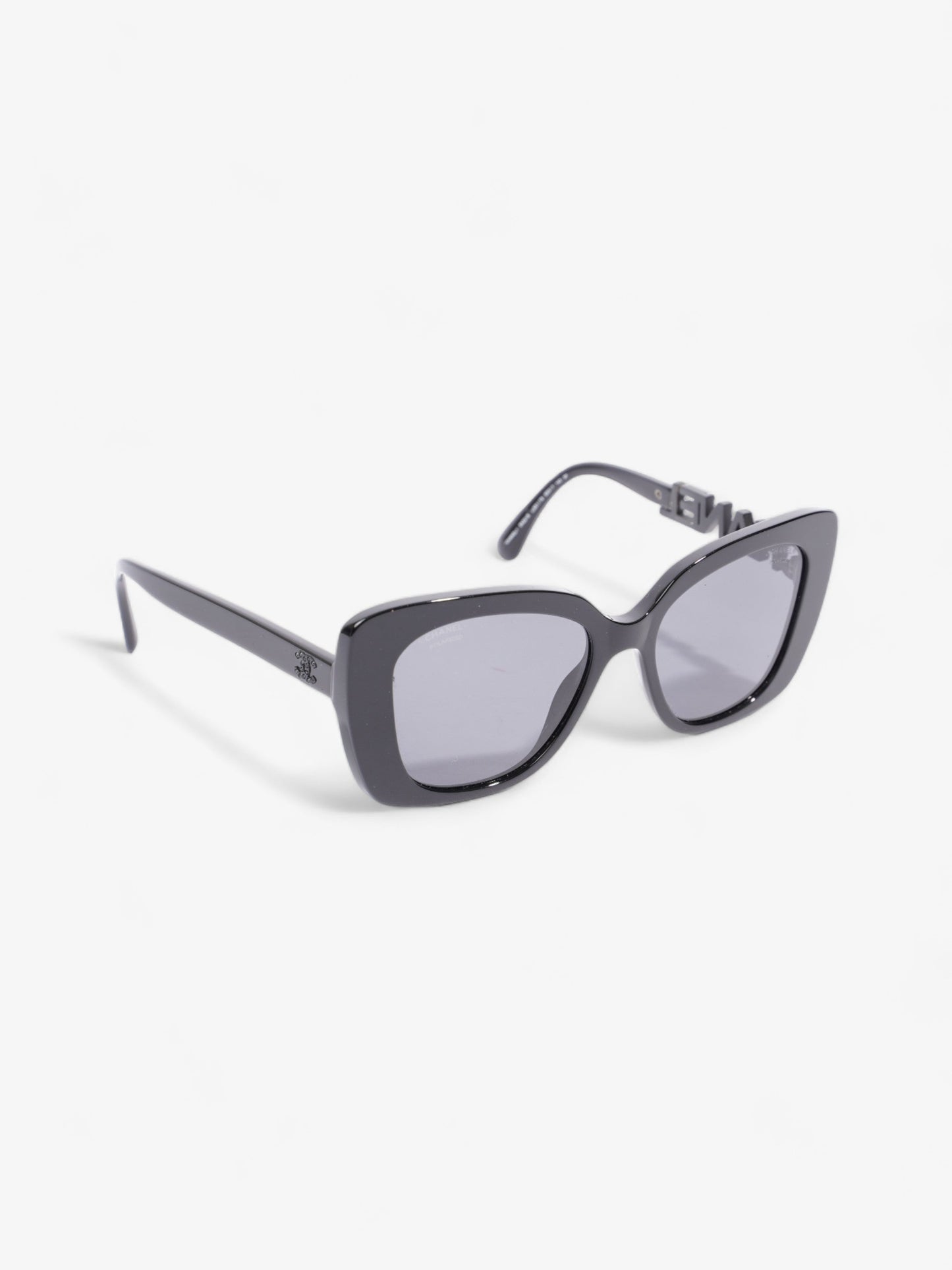 Chanel Square Sunglasses Black Acetate 140mm