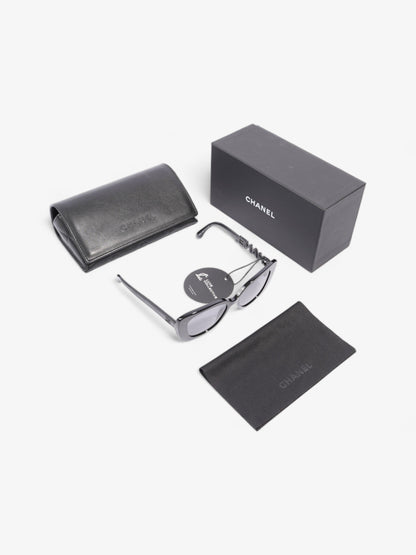 Chanel Square Sunglasses Black Acetate 140mm