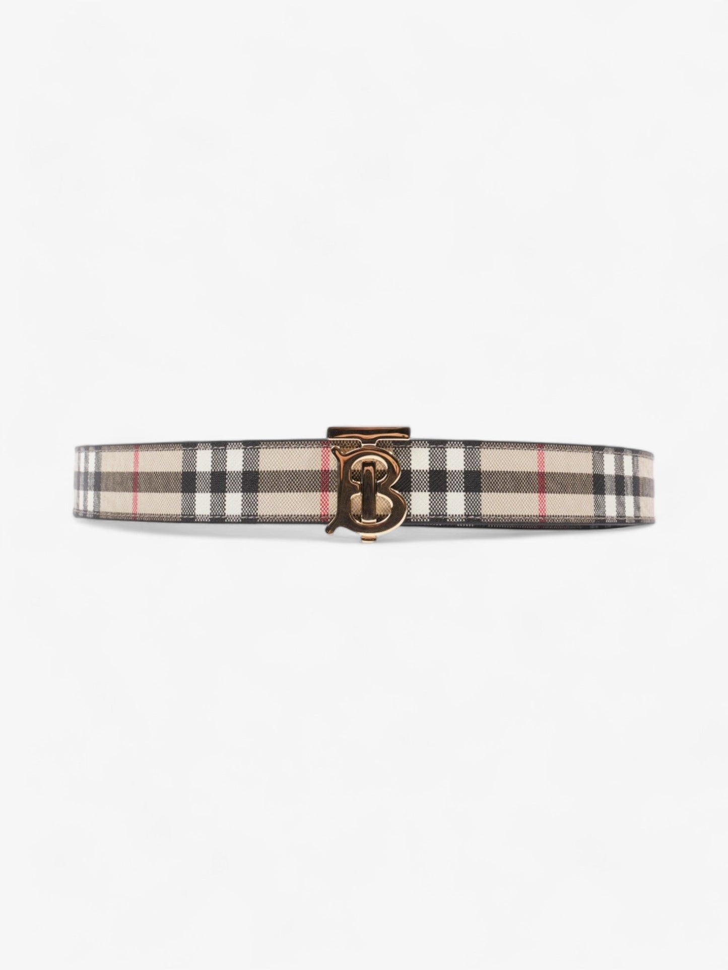 Burberry Reversible Check Belt Burberry Check / Black Coated Canvas L
