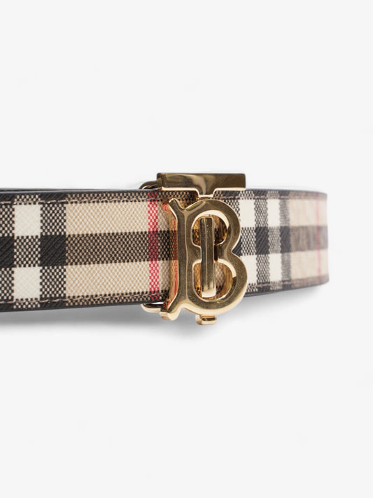 Burberry Reversible Check Belt Burberry Check / Black Coated Canvas L