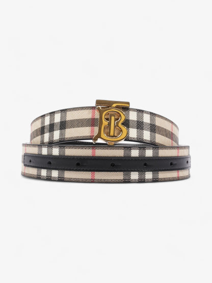 Burberry Reversible Check Belt Burberry Check / Black Coated Canvas L
