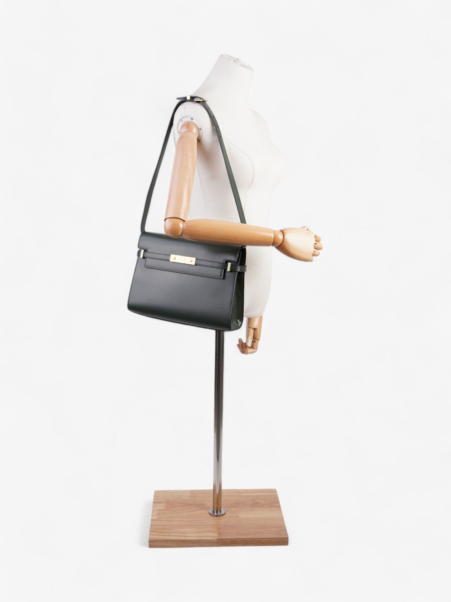 Saint Laurent Manhattan Dark Green Calfskin Leather