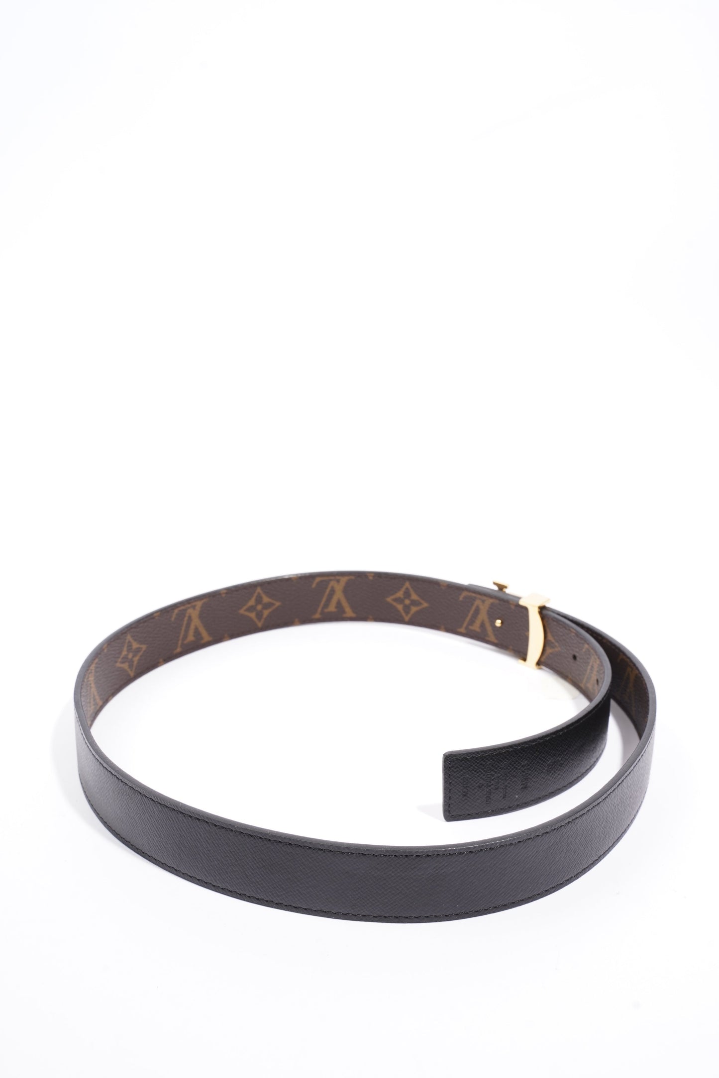 Louis Vuitton LV Initials Reversible Belt Monogram / Black Coated Canvas 80cm 32"