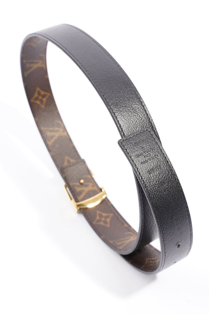 Louis Vuitton LV Initials Reversible Belt Monogram / Black Coated Canvas 80cm 32"