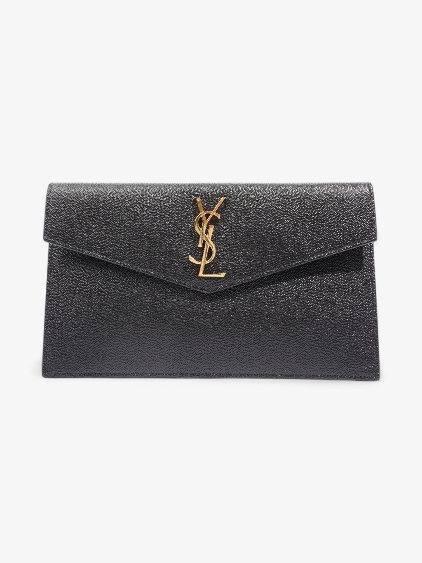 Saint Laurent Uptown Clutch Black Grained Leather