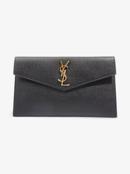 Saint Laurent Uptown Clutch Black Grained Leather