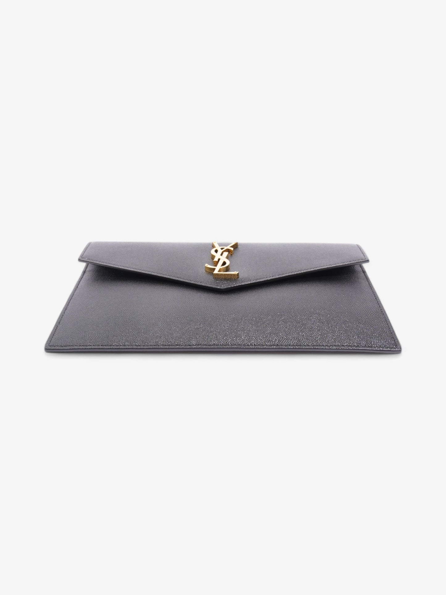 Saint Laurent Uptown Clutch Black Grained Leather