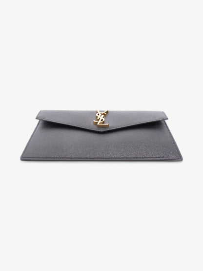 Saint Laurent Uptown Clutch Black Grained Leather