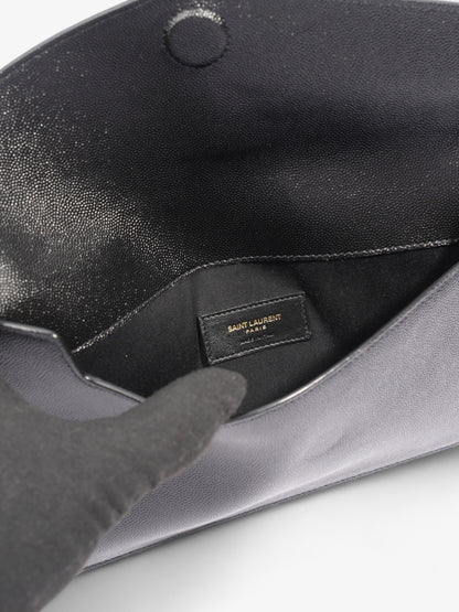 Saint Laurent Uptown Clutch Black Grained Leather