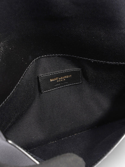 Saint Laurent Uptown Clutch Black Grained Leather