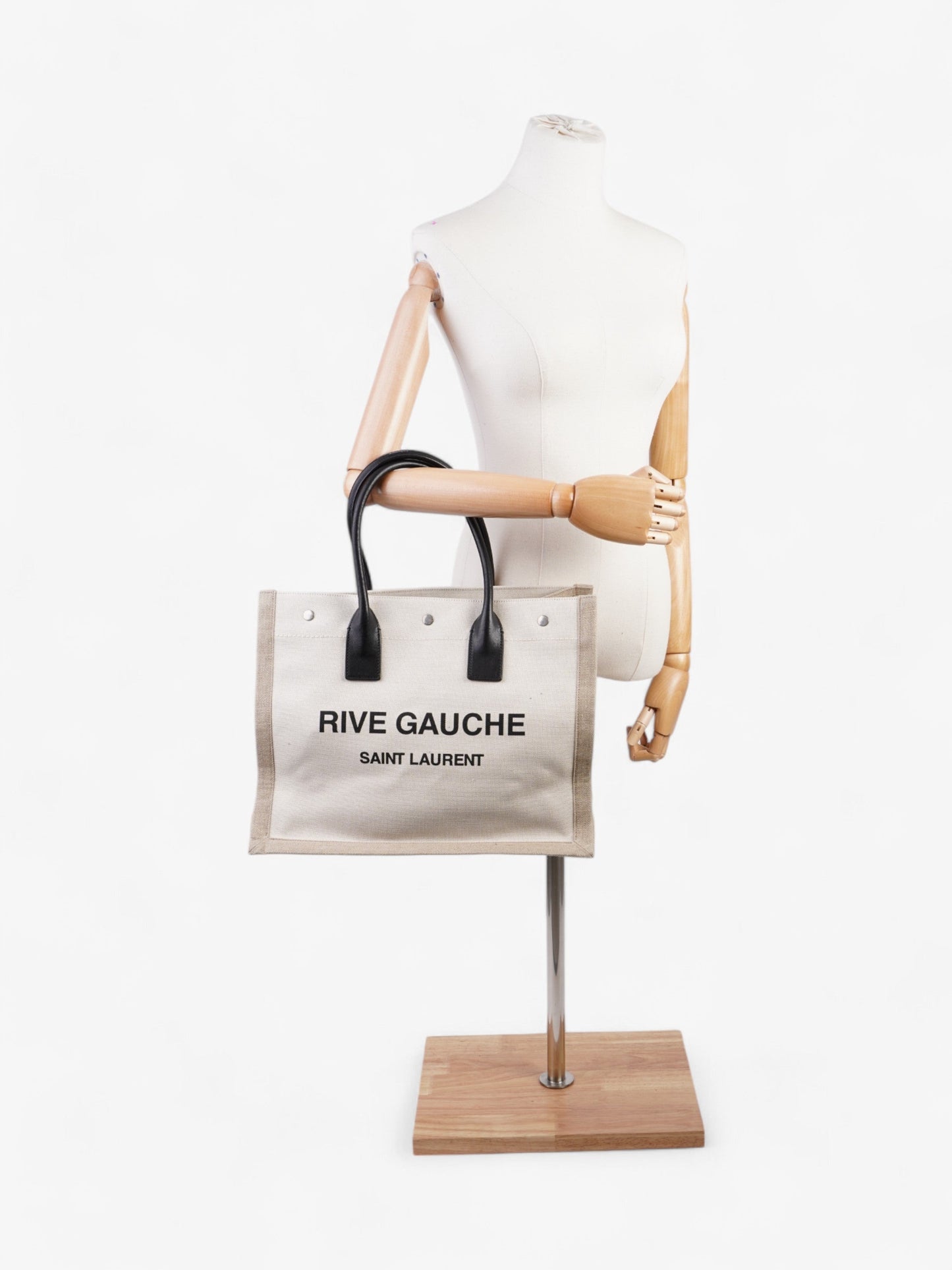 Saint Laurent Rive Gauche Beige Cotton Small