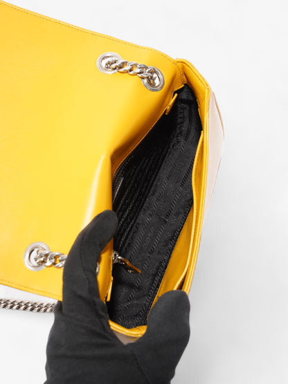 Prada Vernice Mustard Saffiano Leather