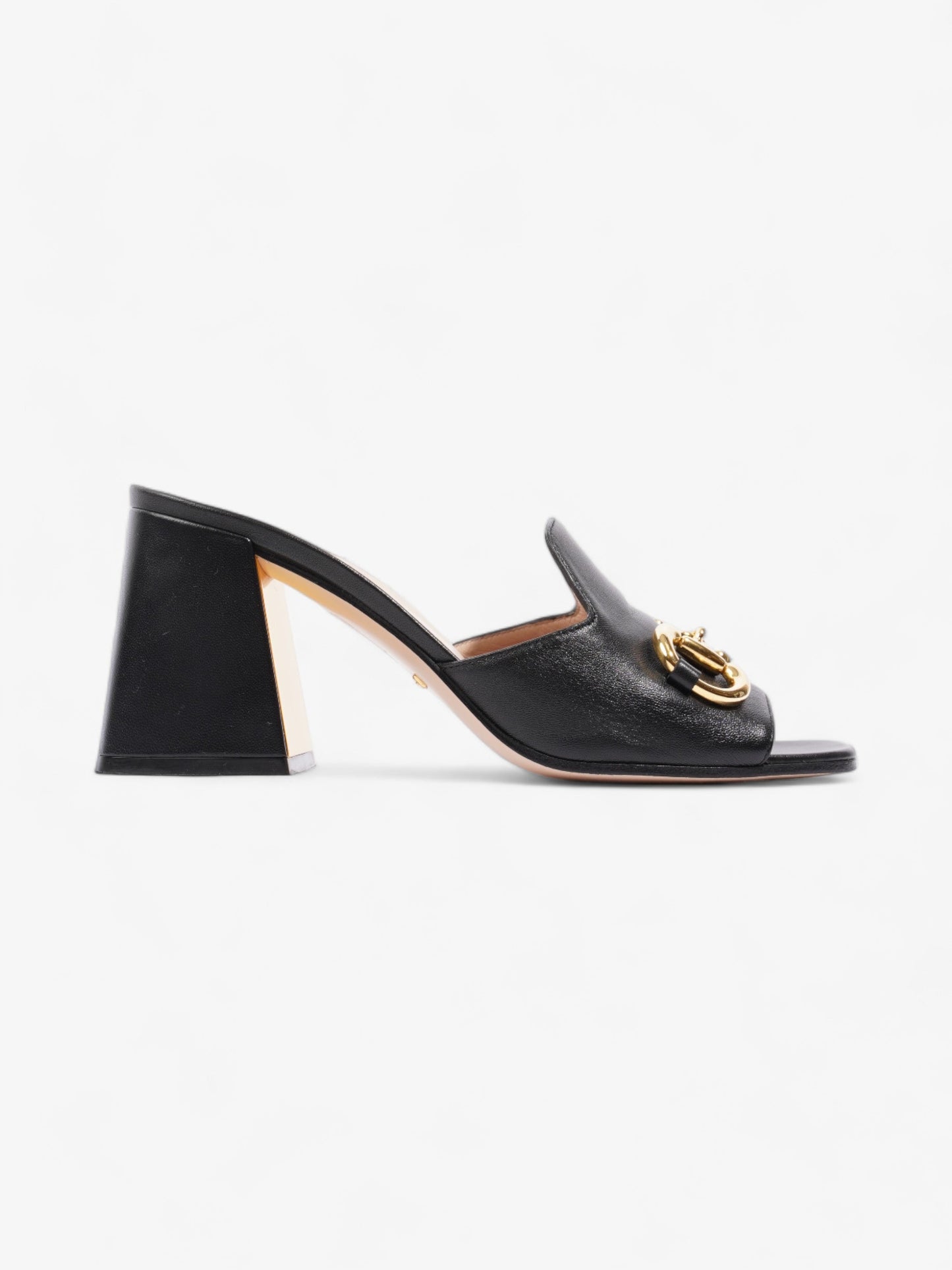 Gucci Horsebit Heeled Mules 80mm Black Leather EU 39 UK 6