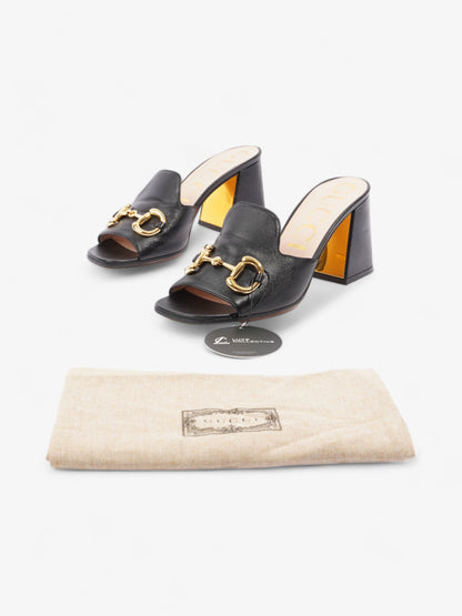 Gucci Horsebit Heeled Mules 80mm Black Leather EU 39 UK 6