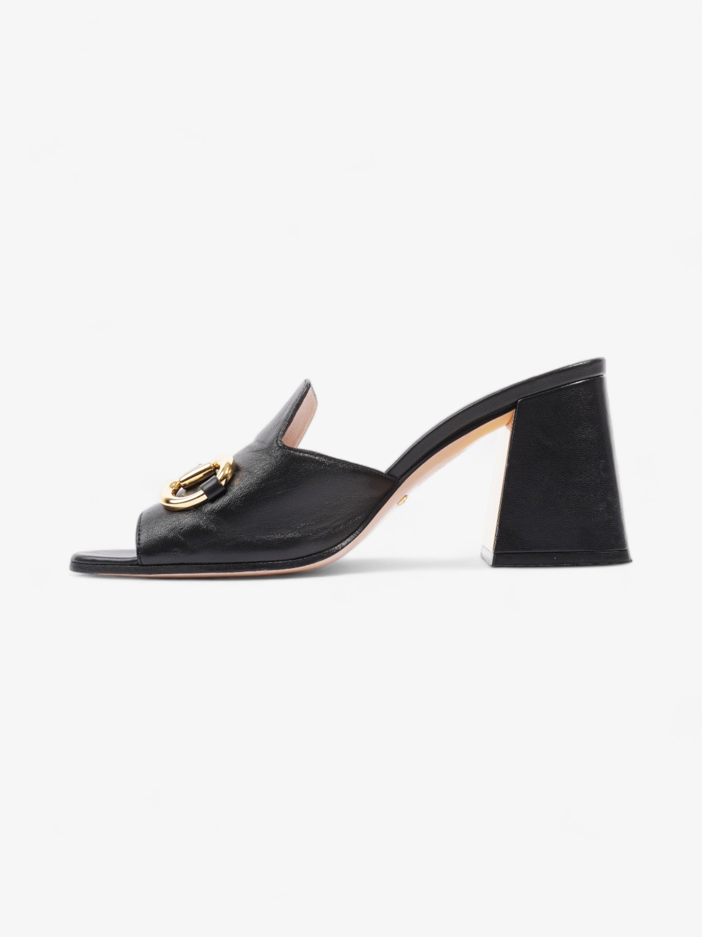 Gucci Horsebit Heeled Mules 80mm Black Leather EU 39 UK 6