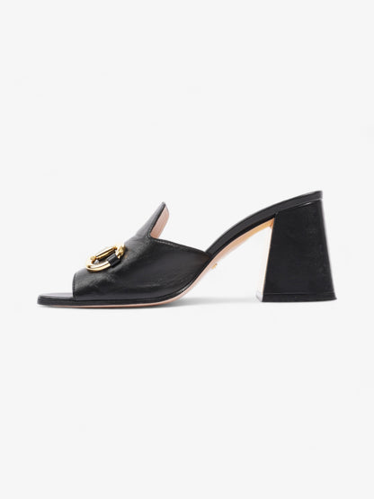 Gucci Horsebit Heeled Mules 80mm Black Leather EU 39 UK 6