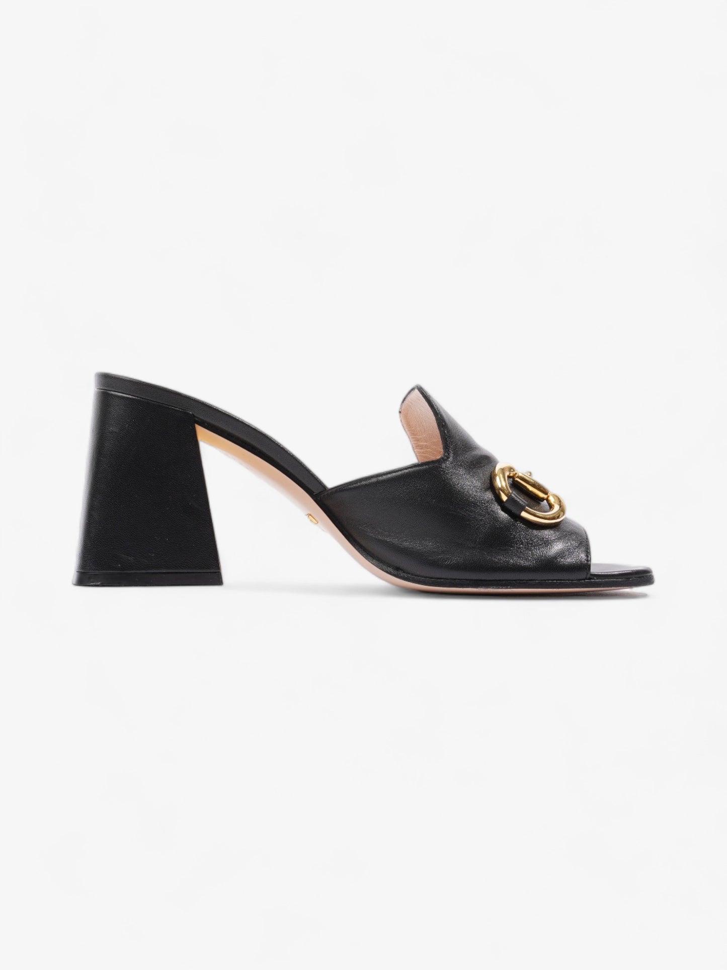 Gucci Horsebit Heeled Mules 80mm Black Leather EU 39 UK 6