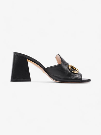 Gucci Horsebit Heeled Mules 80mm Black Leather EU 39 UK 6