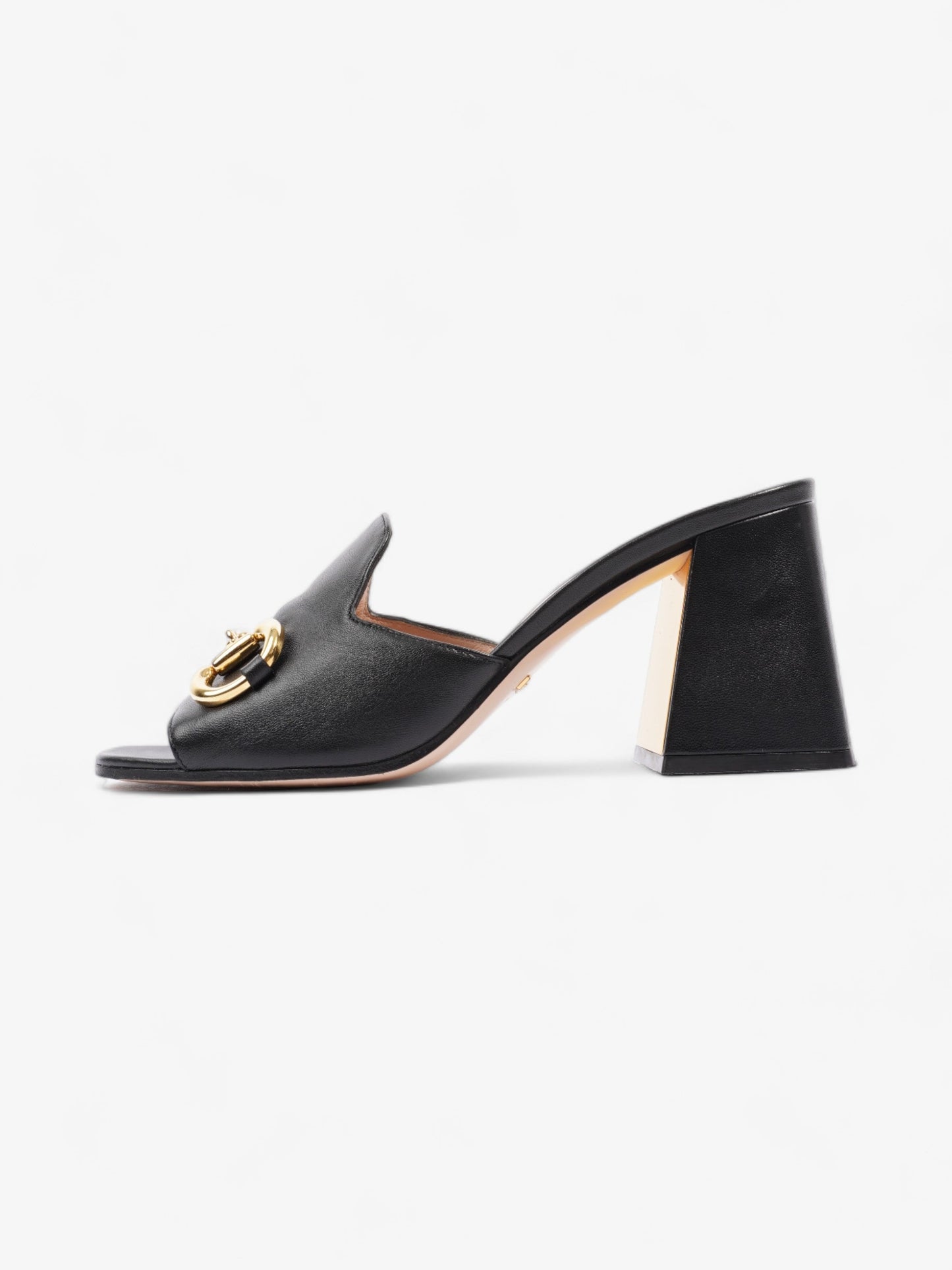 Gucci Horsebit Heeled Mules 80mm Black Leather EU 39 UK 6