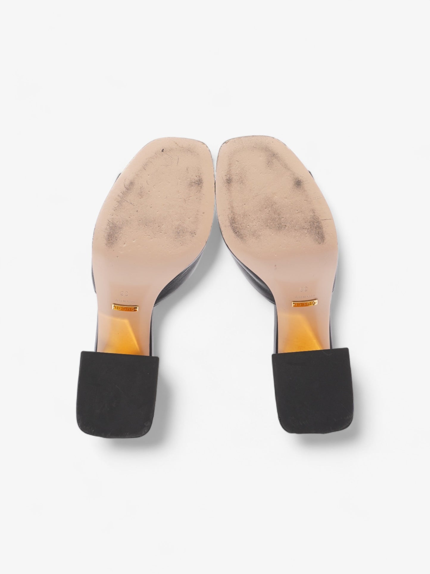Gucci Horsebit Heeled Mules 80mm Black Leather EU 39 UK 6