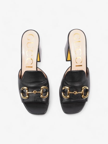 Gucci Horsebit Heeled Mules 80mm Black Leather EU 39 UK 6