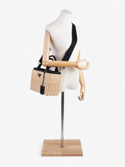 Prada Basket Bag Natural / Black Wicker